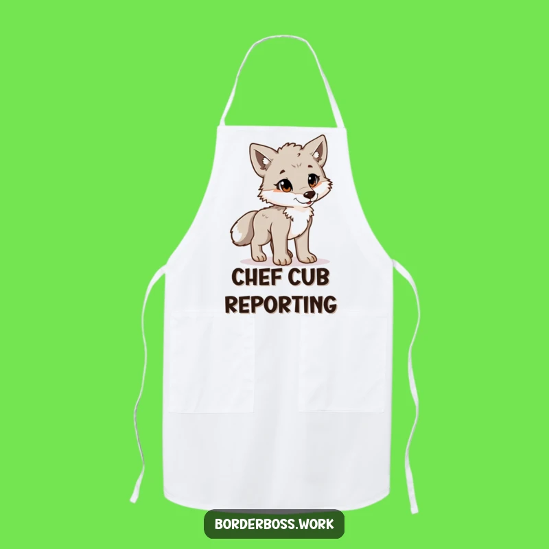 Funny Wolf Cub Apron: Hilarious Kitchen Gift for the Proud Chef