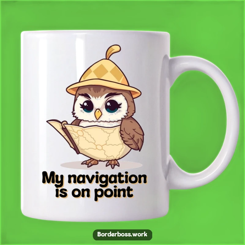 Funny Owl With Hat Map Mug: A Vigilant & Hilarious Gift for Navigators
