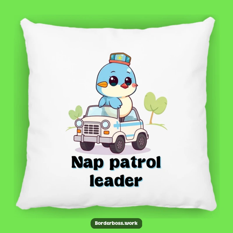 Funny Bluebird Pillow: Cozy Patrol Accent for Watchful Comfort