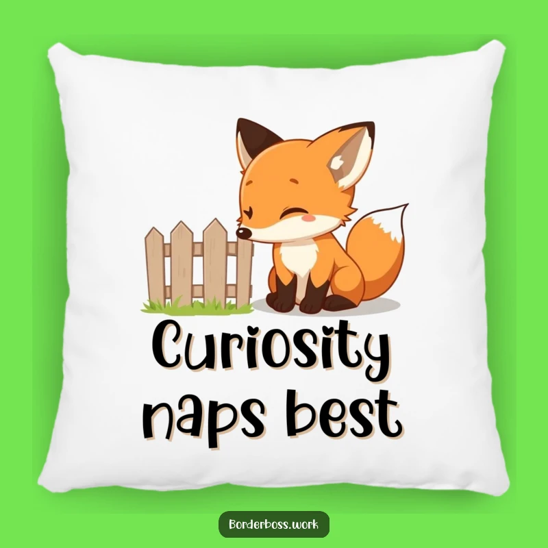 Funny Fox Fence Pillow: Cozy & Hilarious Gift for Curious Dreamers