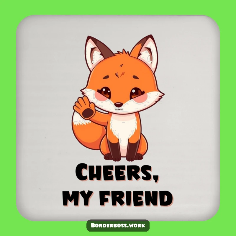 Funny Fox Coaster Set: Playful Salute for Desk Protection