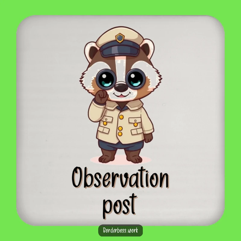 Funny Badger Coaster Set: Hilarious Inspector Desk Protection Gift