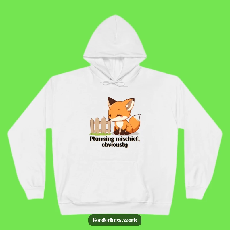 Funny Fox Fence Hoodie: Cozy & Hilarious Gift for the Curious Explorer