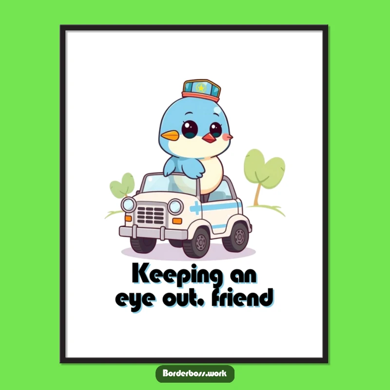 Free Printable Bluebird Wall Art: Patrol Vehicle Humour Downloadable Decor